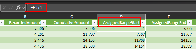 Monetary Unit Sampling Excel Assigned Range