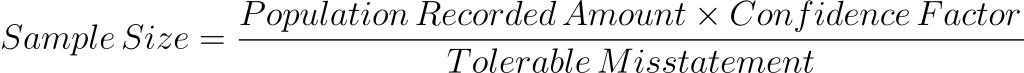 Determining Sample Size in the Nonstatistical Method